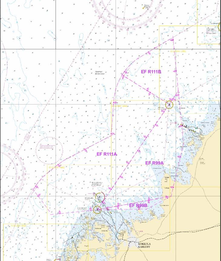 Kuva viitteeksi, karttaotteet ei merikartan mittakaavassa / Bild för referens, kortutdrag inte i sjökortets skala / Image for reference, chart extracts not to scale of chart 7 Kauppa-aluksia ei