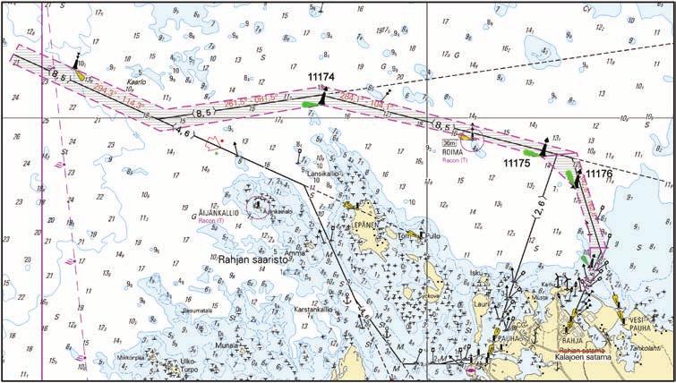 Paikka Position Position WGS-84 64 14.4279 N 23 42.7802 E Nr 11176 Pohj. Oikea Nord SB North Insert Starb. B. uusi väyläalue nytt farledsområde Insert new fairway area: 1.