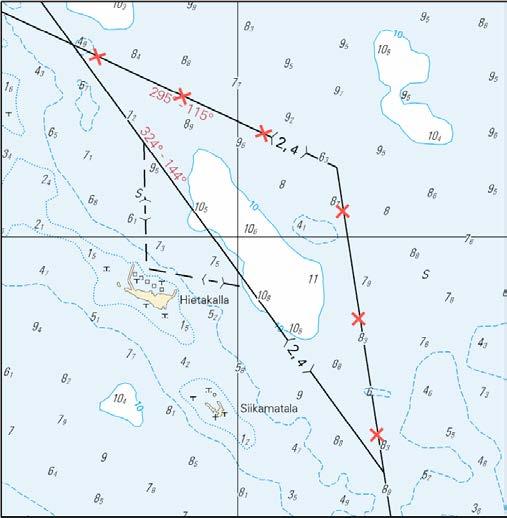 2) 64 39.2989 N 24 24.5017 E 3) 64 39.3113 N 24 24.6151 E 4) 64 39.2678 N 24 24.6192 E (Raahen 10.0 m väylään ja väyläalueeseen ei kohdistu muutoksia).