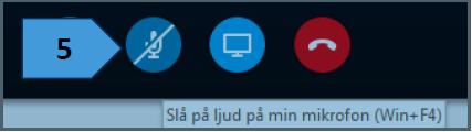 av sitt ljud. 2. Märker du att de andra på mötet inte hör dig.