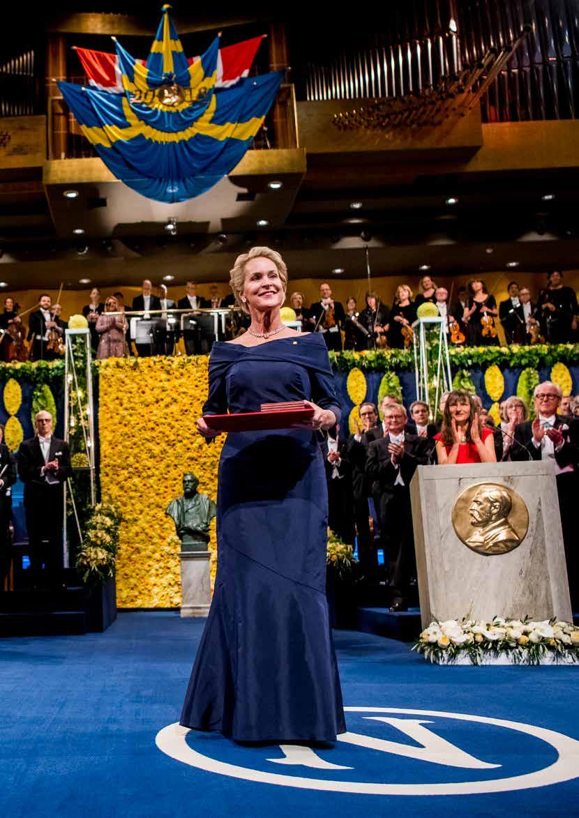 Frances H. Arnold vid Nobelprisutdelningen i Stockholm den 10 december.