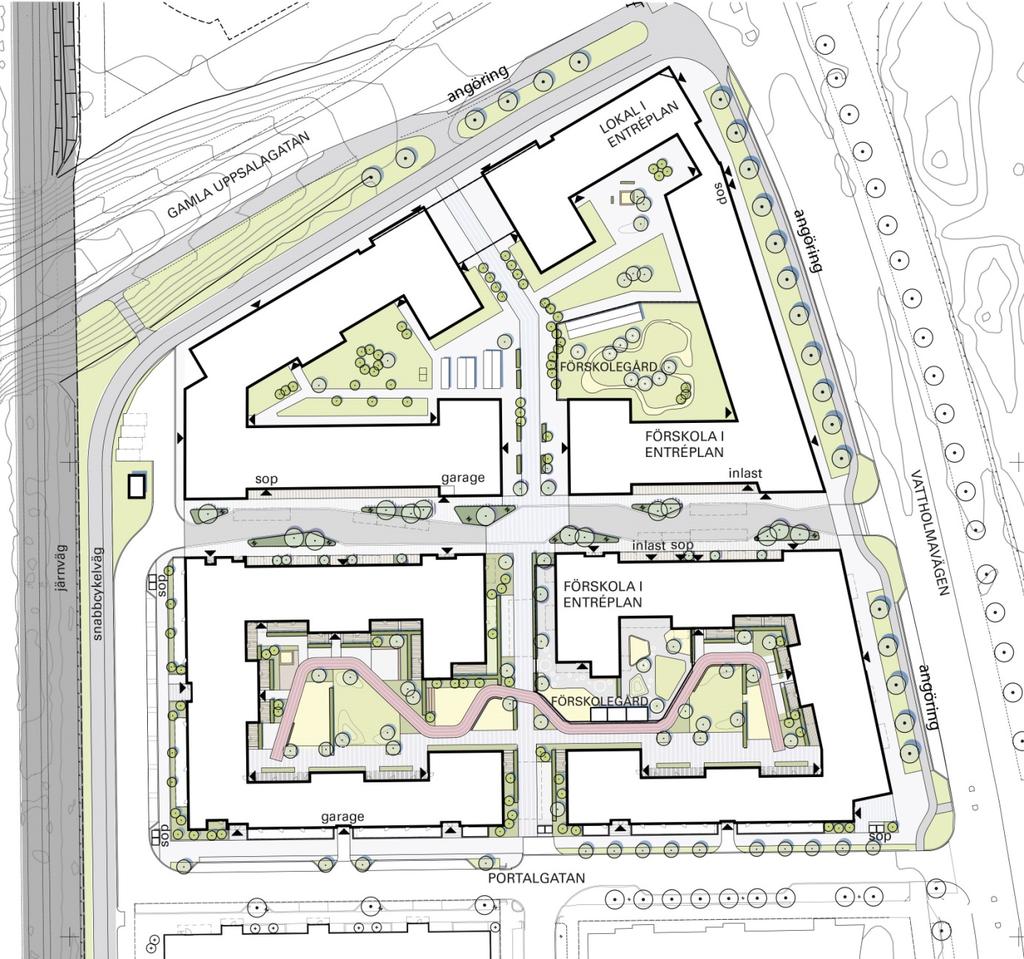 Förändringar Den planerade bostadsbebyggelsen inom planområdet är en fortsättning på utvecklingen av Kapellgärdet som bostadsområde med tydlig kvartersstruktur.