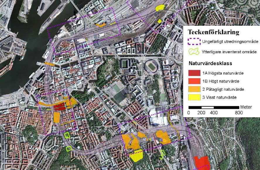 Av Göteborgs stad PM - Antikvarisk bedömning av de olika parkavsnittens betydelse för riksintressets samlade kulturmiljövärden vid Station Haga, framgår att vikten av att lämna trädbeståndet vid Haga