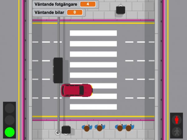 Lektionsdel 2: Programmera en algoritm som styr övergångsstället i Scratch Instruktioner Jobba i par eller lös uppgifterna individuellt. Surfa in på Scratch-projektet (https://scratch.mit.