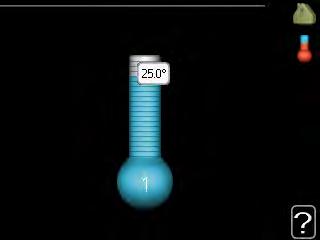 1.1 temperatur Om huset har flera klimatsystem visas det på displayen med en egen termometer för varje system. I 1.