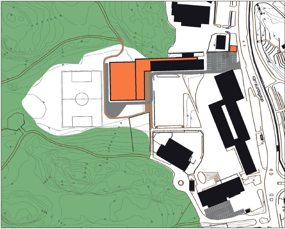 Lunden idrottshall vid Nya Lundenskolan Ny detaljplan Skede: Samrådsskedet för detaljplanen är nyligen avslutat. Granskning och antagande av planen beräknas till första kvartalet 2013.