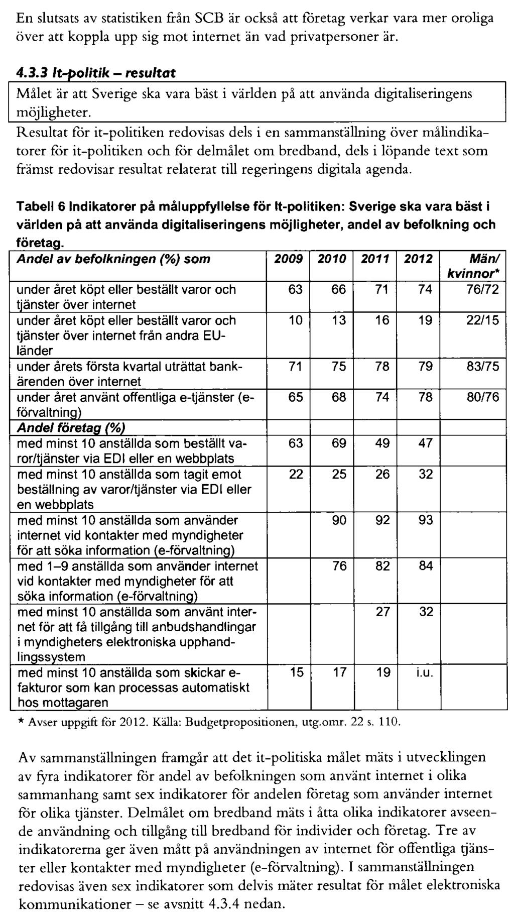 BILAGA 4 UPPFÖLJNING AV REGERINGENS