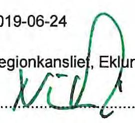 , Regionfullmäktige Protokoll Sammanträdesdatum 2019-06-18 Plats och tid Utses att justera Justeringens tid Protokollet omfattar Sessionsalen Rådhuset Örebro kl.