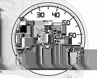 Varvräknare Visar bilens hastighet. Visar den registrerade körsträckan i km. H kan visas i displayen tills bilen har körts 100 km.