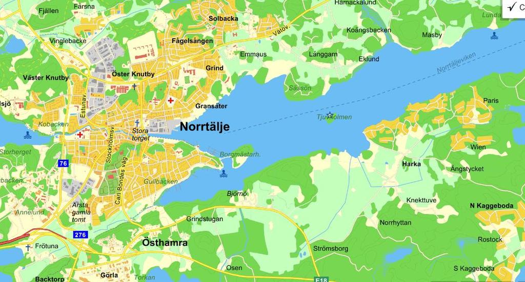 Sida 5 (29) Områdesbeskrivning 2.1 Läge och avgränsningar Området är lokaliserat sydost om Norrtälje tätort och är beläget söder om Norrtäljeviken, se Bild 1.