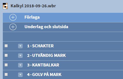 Menyvalen får du fram med menyknappen, högerklick med musen eller genom att hålla fingret på raden en kort stund och släppa Med öppnar du kapitlet