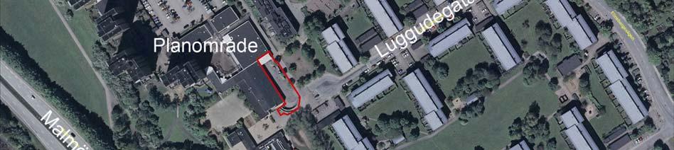 Planområdet omfattar en yta på cirka 800 m². Planområdet är markerat med röd linje. Markägare I planområdet ingår del av fastigheten Elineberg 5.