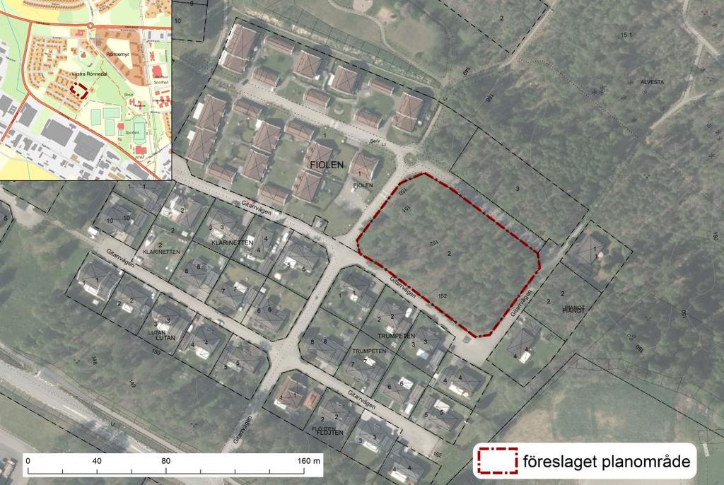 INLEDNING PLANENS SYFTE OCH HUVUDDRAG Gällande detaljplan A159 syftar till att möjliggöra mindre bostadslägenheter i ett område med huvudsakligen villor.