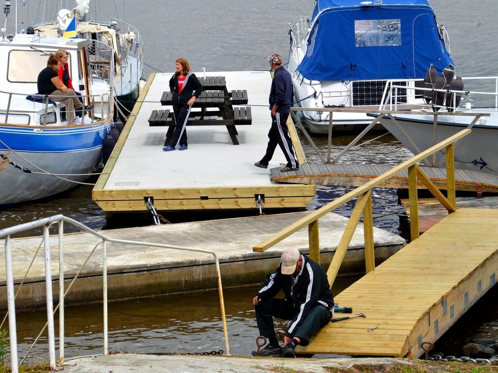 Rolf och Hasse i färd att ankra