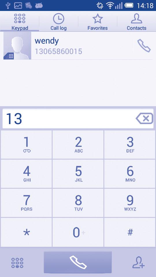 Tryck på fliken Program från hemskärmen och välj Telefon.