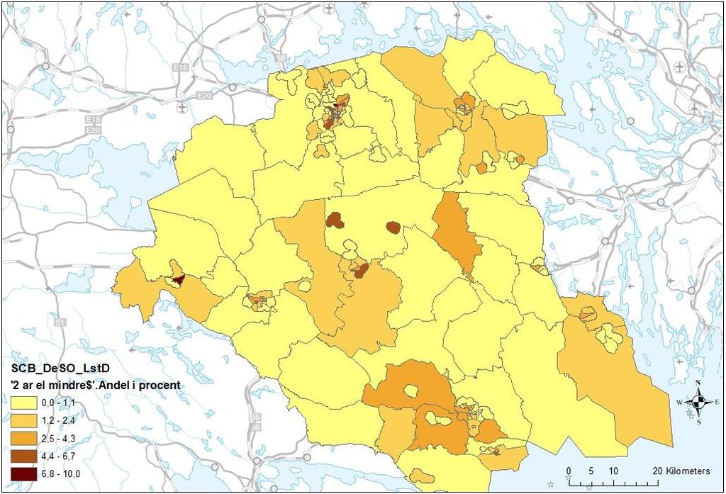 I de två kartorna på föregående sida syns alla utrikes födda även om de bott i Sverige under en lång tid.