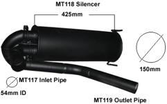 MT117/MT118/MT119 MLT725 No turbo MT117 Inlet pipe MT118 MT119 Outpipe MT122