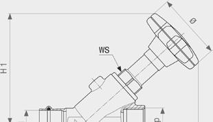 maxlängd WS = hylsnyckelstorlek WS = storlek 4 WS = storlek 5 Easytop snedsätesventil Modell 2230.