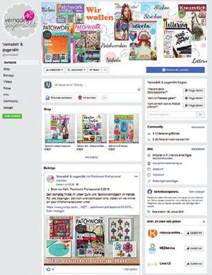 Social-Media Werbung 2020 Facebook-Postings Wir posten für Sie einen gewünschten Eintrag auf der Facebook-Seite vernadelt & zugenäht. www.facebook.