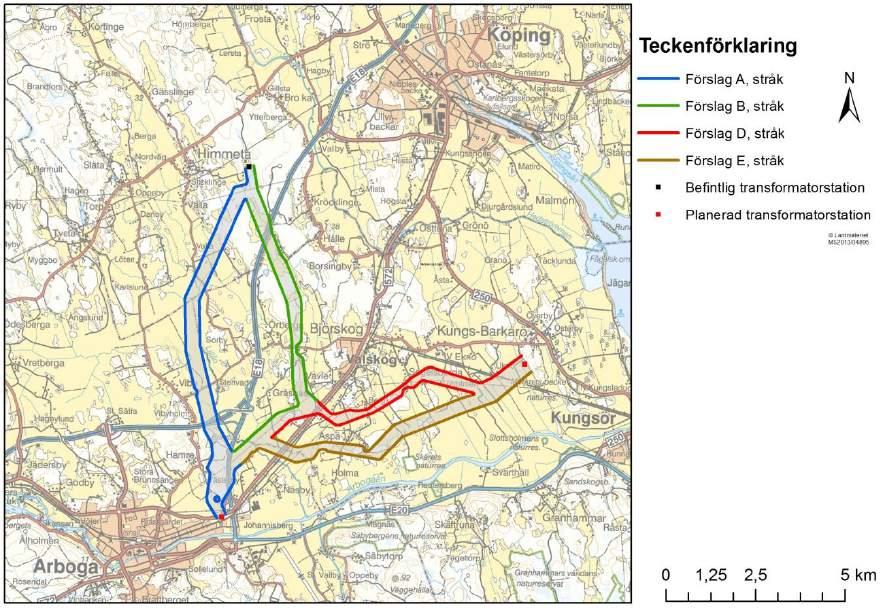 BILAGA 1 December 2016 Samrådsunderlag för ny 130 kv kraftledning sträckan Himmeta-Arboga- Kungsör i Köpings, Arboga och Kungsörs kommuner, Västmanlands län Samråd avseende alternativa ledningsstråk