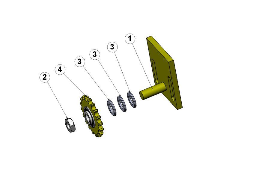Hållare för vev / Holder for crank 6 2 5416011 Asteikko / Skala / Scale 7 2 5463001 Ketjunkiristin / Spännrulle / Tensioning wheel: Ø60 L=80 8 1 5463002 Ketjunkiristin / Spännrulle / Tensioning