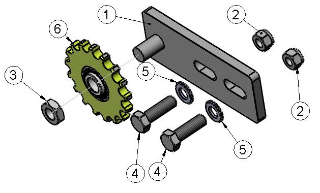 Laakeripesä laipalla / Lagerhus med fläns / Bearing housing with flange 5 1 5416036 Laakeripesä laipalla / Lagerhus med fläns / Bearing housing with flange 6 2 5416048 Ketjuratas / Kedjehjul / Chain