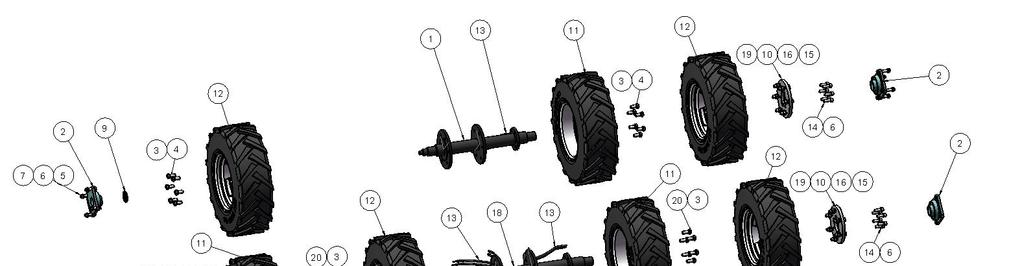 12 Rengaspaketit L 3m / Bakaxels L 3m / Rear axels L 3m 12.1 Rengaspaketti, vasen / Bakaxel komplett, vänster / Raer axle complete, left 12.