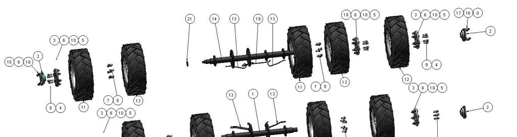 14 Rengaspaketit L 4m / Bakaxels L 4m / Rear axels L 4m 14.1 Rengaspaketti, vasen / Bakaxel komplett, vänster / Raer axle complete, left 14.