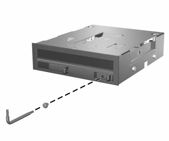 Ta bort säkerhetsskruven i MultiBay Om den är installerad blockerar säkerhetsskruven i MultiBay utmatningsspaken så att den installerade MultiBay-enheten inte kan tas bort.