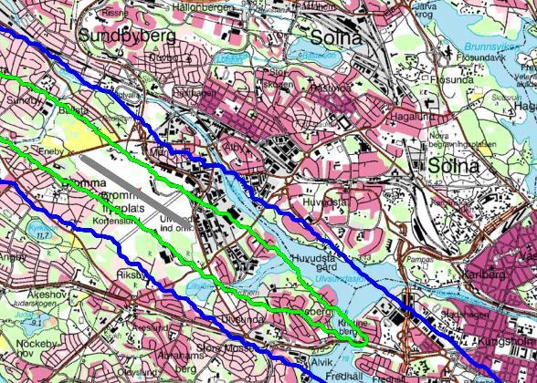 3.4 Flygtrafik Skolgården ligger ca 2 km från Bromma flygplats. Kv. Koltrasten är beläget väl utanför gränsen för 70 dba maximal ljudnivå.