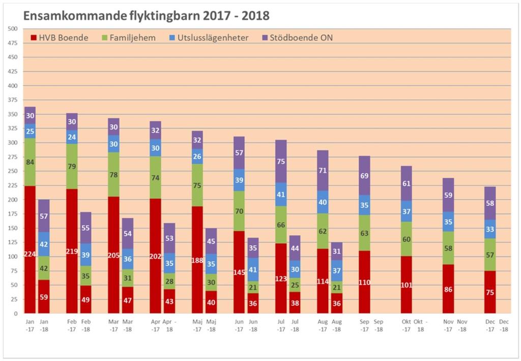 7 (8) har barnen ännu ej fått ett första beslut av Migrationsverket. 22 av barnen som har god man har placerats i Linköpings kommun av andra kommuners socialtjänst.