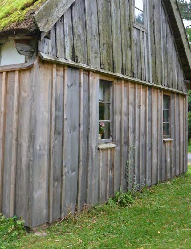 Cementputsen utgör ett hårt och tätt yttre skal som bidrar till att lerväggen bakom så småningom vittrar sönder. Skadan uppmärksammas först när cementputsen lossnar ifrån underlaget.