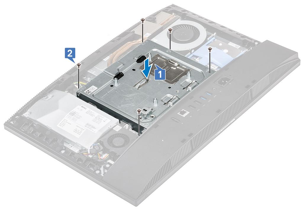 8 Installera det bakre höljet: a Placera det bakre höljet på systemet.