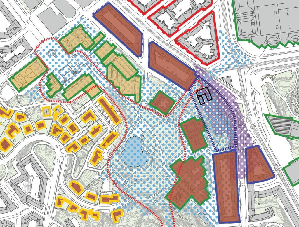 Stadsplanekaraktärer, Kulturmiljöutredning. När Göteborg grundades var området omkring dagens Korsvägen ett utkantsområde som arrenderades ut till landerier fram till 1800-talet.