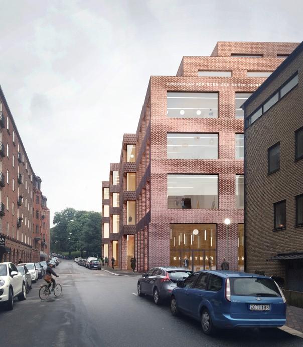 Förslag på ny bebyggelse med aktiva bottenvåningar mot Johannebergsgatan.
