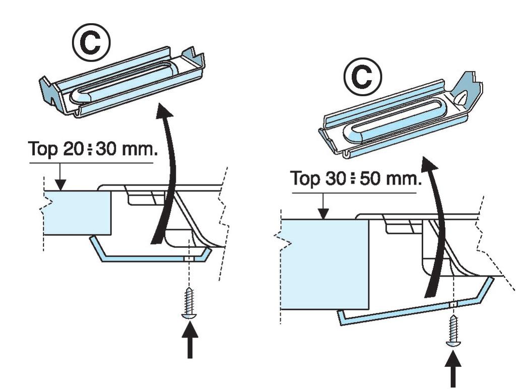 Om spishällen ska installeras bredvid en hög köksenhet, ska avståndet mellan spishällens kant och sidan på köksenheten vara minst 100 mm. Skär ut en öppning i bänkskivan.