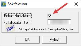 A r b e t s g å n g f ö r H u s a r b e t e Sida 16 Betalningspåminnelse/Meddelande Behöver du skicka en påminnelse på fakturan görs det som vanlig påminnelse 11.