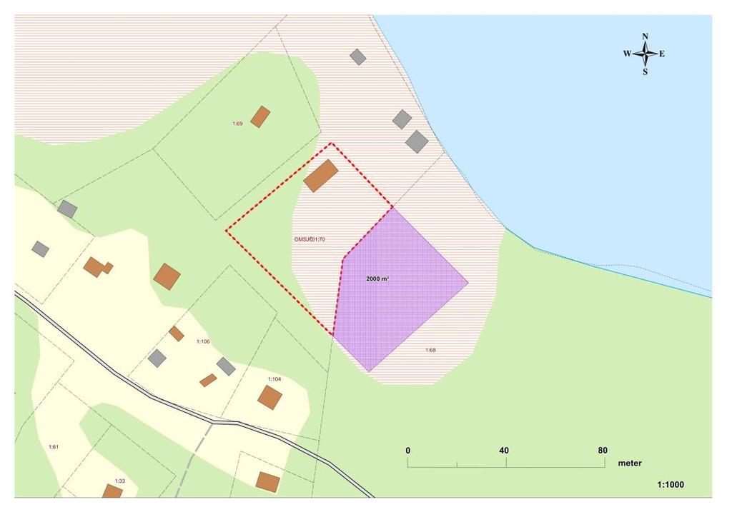 8 (31) Ny tomt lila markering omfattande 2 000 m2. Föreslaget pris 15 kr/m2.