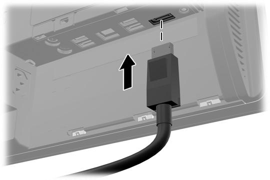 3. Om den sekundära skärmen har en DisplayPort-kontakt, anslut en DisplayPort-kabel direkt mellan DisplayPort-uttaget på baksidan av datorn och