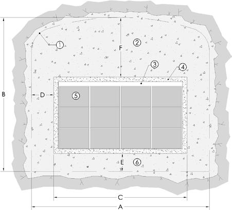The BHA vault will be backfilled with bentonite and the BHK vault will be backfilled with concrete. Figure 3 2 and Figure 3 3 show schematic cross-sections of BHA and BHK, respectively. Figure 3 2. Schematic cross-sectional layout of BHA (from Elfwing et al.