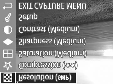 Utilizarea meniului Capture (Captur ) Meniul Capture (Captur ) v permite s ajusta i diverse set ri ale camerei (cum ar fi expunerea, culoarea şi rezolu ia) care afecteaz calitatea imaginilor şi