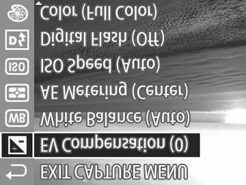 Ecranul 1 Ecranul 2 2 Utiliza i butoanele pentru a v deplasa între op iunile din meniul Capture (Captur ).