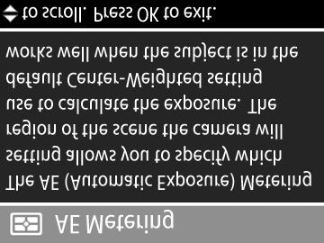 NOT Anumite set ri din meniul Capture (Captur ) sunt dezactivate atunci când camera este setat la modul VIDEO, ceea ce înseamn c nu ve i putea utiliza acele set ri la înregistrarea clipurilor video.