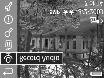 Record Audio (Înregistrare audio) Aceast op iune din meniul Playback (Redare) este disponibil dac este afişat o fotografie f r clip audio ataşat.