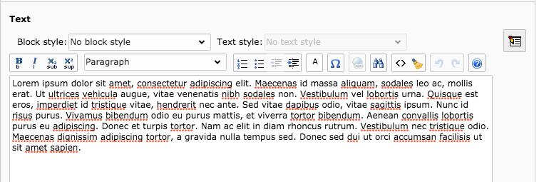 sådan formatering följer med, kan det påverka utseende och funktionalitet på framsidan. Då vi valde innehållselementet 'Text & Media', ﬁnns det en ﬂik som heter 'Media'.