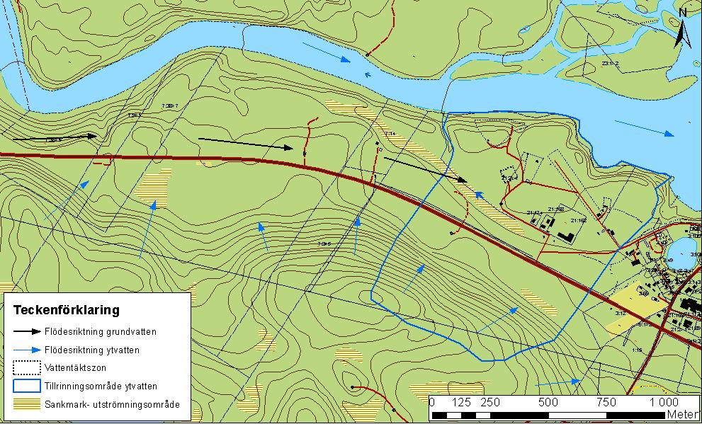 Huvudsakligen torrlagd älvsfåra Figur 4. Hydrogeologisk översiktskarta, naturliga förhållanden.