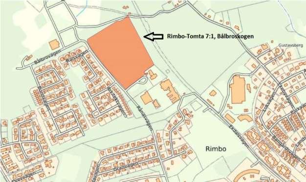2 INLEDNING utreder förutsättningarna för ett nytt bostadsområde på fastigheten Rimbo-Tomta 7:1 i området Bålbroskogen i Rimbo i Norrtälje Kommun.