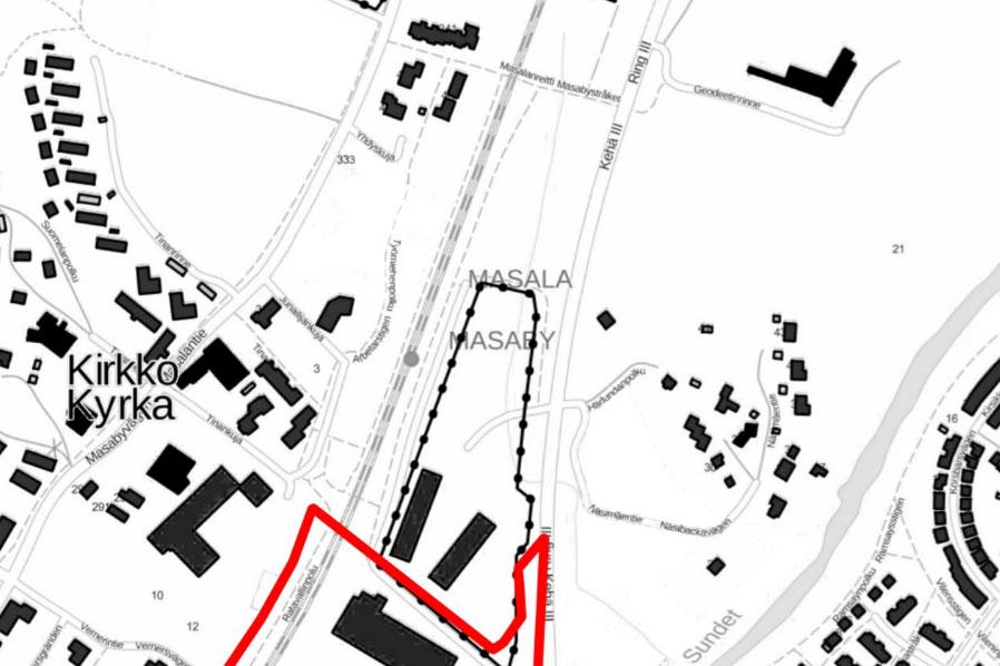 Kyrkslätts kommun 13 Bild 9. Byggnadsbeståndet och -strukturen i planeringsområdet Kommunalteknik Planeringsområdet är anslutet till byggd kommunalteknik.