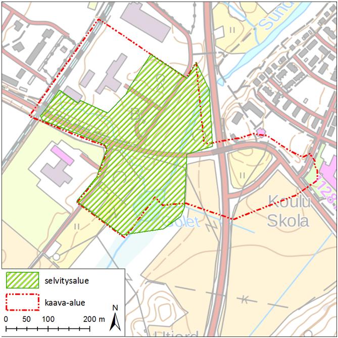 tekniikka Oy, 2016). Bild 4. Masabyportens detaljplaneområde samt området för vegetationsutredningen.