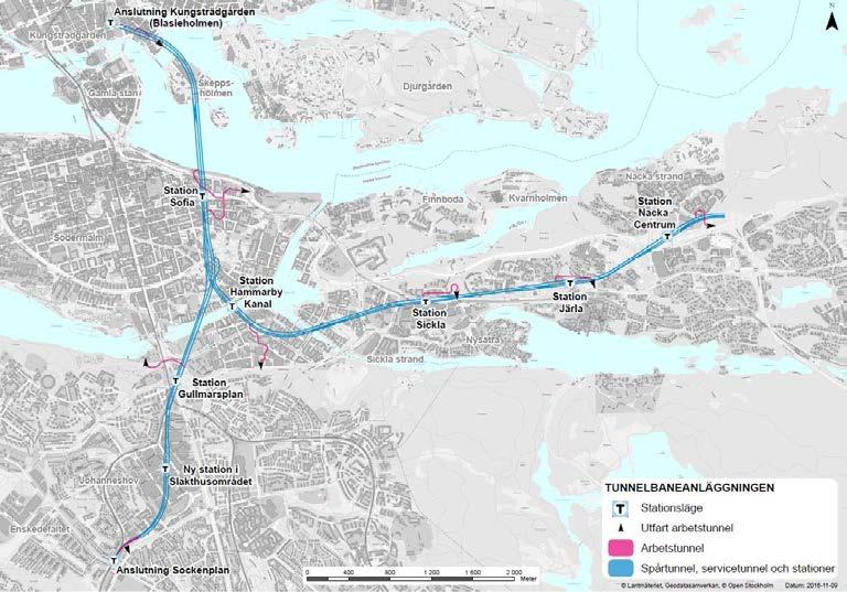 3 (5) dubbelspårtunnlar), service- och tvärtunnlar.